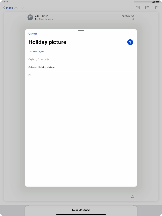 Press and hold the text input field until a pop-up menu is displayed.