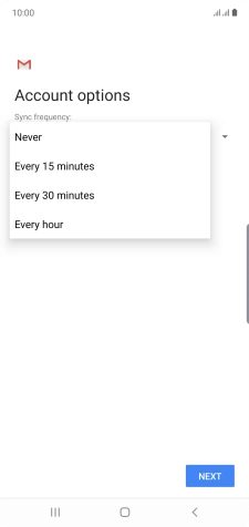 Press the required setting.