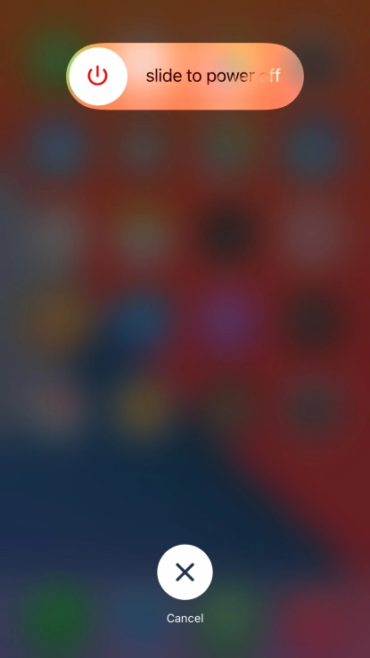 Press and drag the power off icon right.