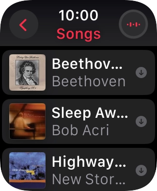 Go to the required category or playlist and press the required audio file.