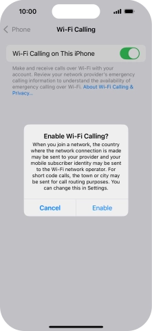 If you turn on the function, press Enable. If you turn on the function, press Enable.