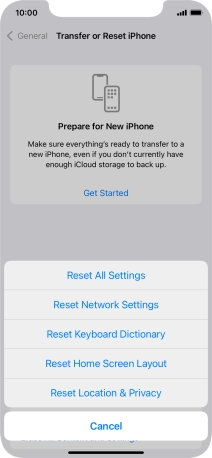 Press Reset All Settings.