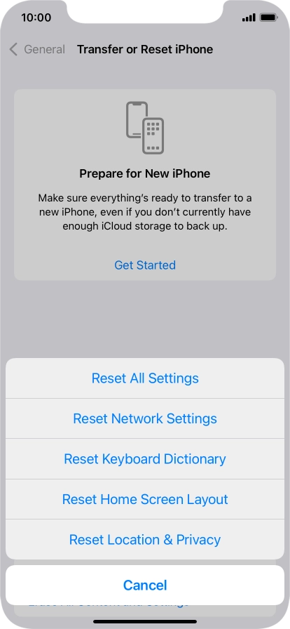 Press Reset All Settings.