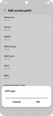 Key in default and press OK. Key in default and press OK.