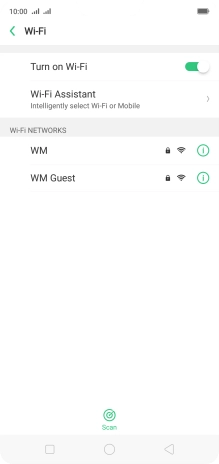 Press the required Wi-Fi network.