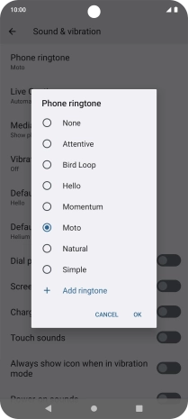 Press the required ring tones to hear them.