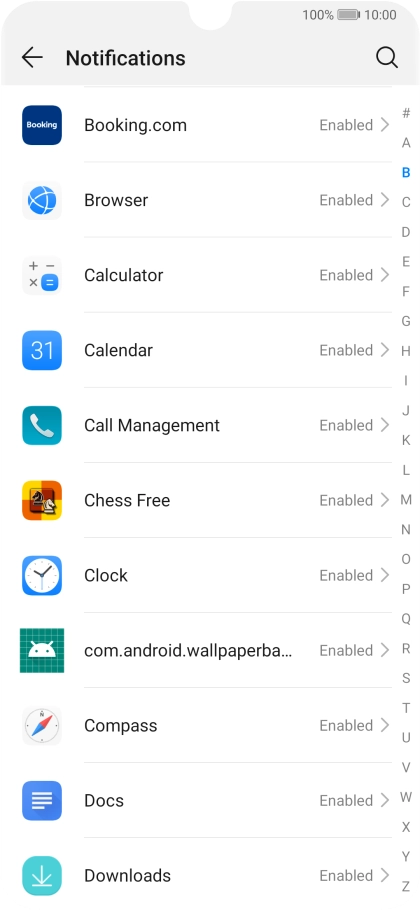 Press the required app.
