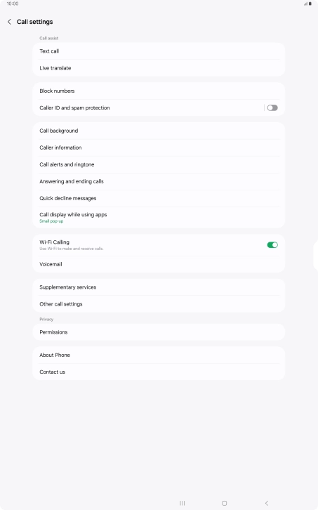 Press Supplementary services. Press Supplementary services.