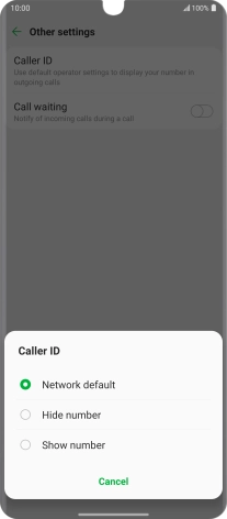 Press Show number to turn on caller identification.