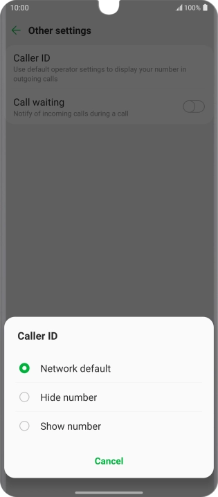 Press Show number to turn on caller identification.