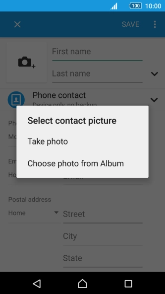 Press Choose photo from Album and go to the required folder.