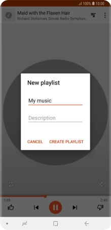 Key in a name for the playlist and press CREATE PLAYLIST.