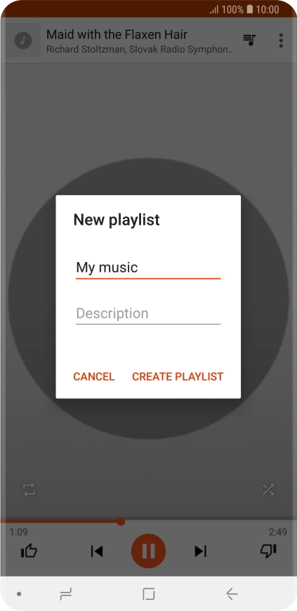 Key in a name for the playlist and press CREATE PLAYLIST.