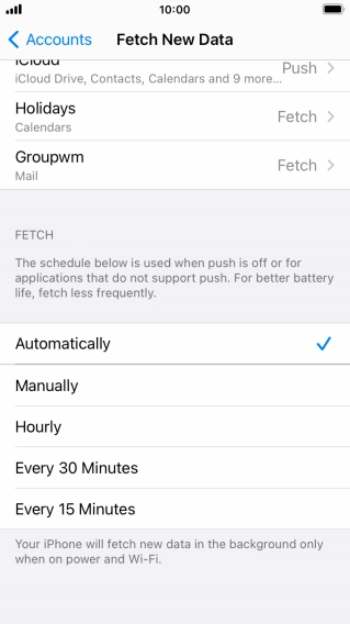 If you turn off the function, press the required setting.