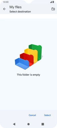 To create a new folder, press the new folder icon and follow the instructions on the screen to create a new folder.