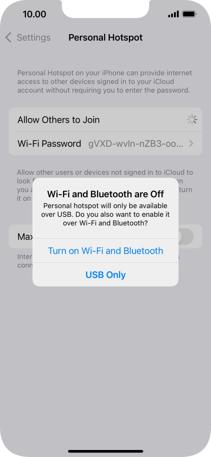 If Wi-Fi is turned off, press Turn on Wi-Fi and Bluetooth.