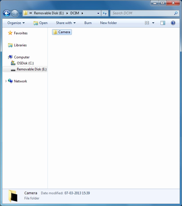Go to the required folder in your phone's file system.