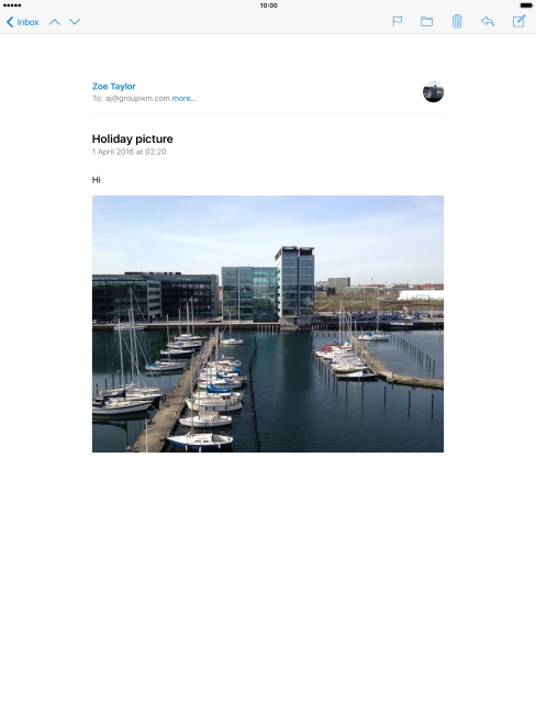 Press the new email message icon. Press the new email message icon.