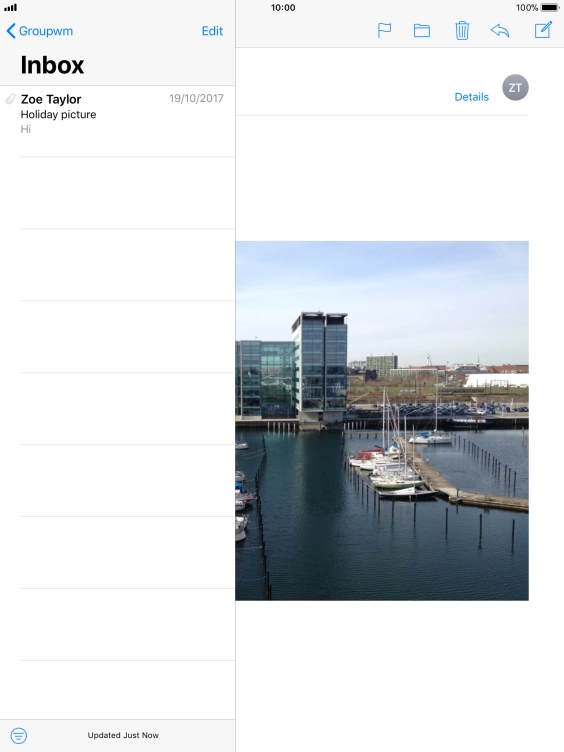 Press the new email message icon.