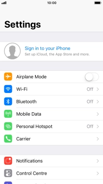 Press Sign in to your iPhone.
