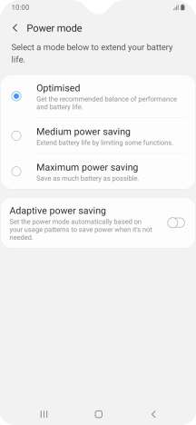 Press the required setting to turn on the function.