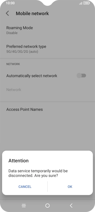 Press OK and your phone will search for networks.