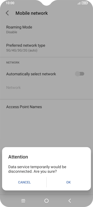 Press OK and your phone will search for networks.