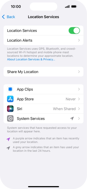 Press the required app.