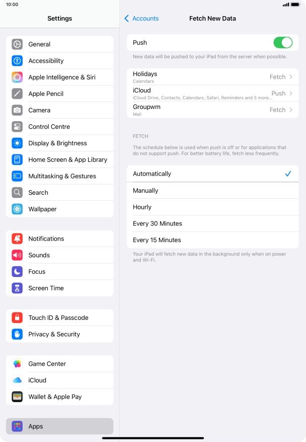 Press the indicator next to 