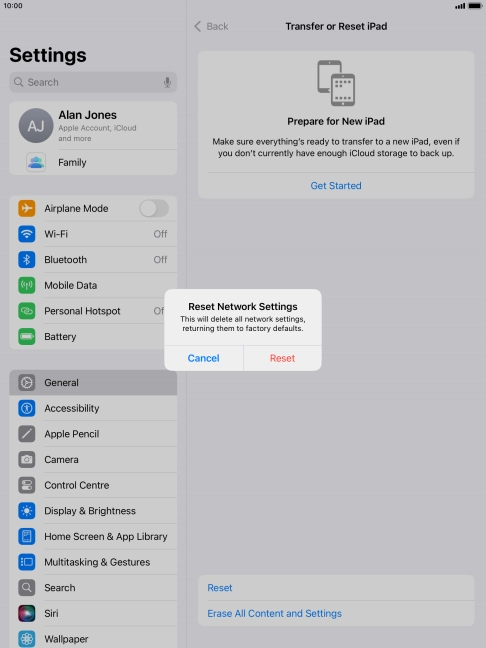 Press Reset. Press Reset.