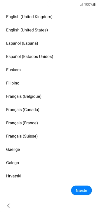 Press the required language.