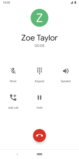 Press the end call icon.