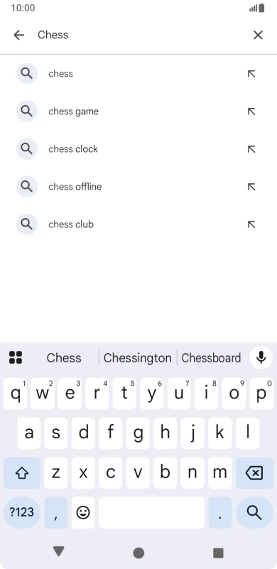Key in the name or subject of the required app and press the search icon.