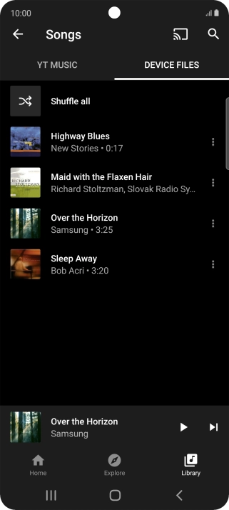 Press the required audio file. Press the required audio file.