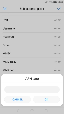 Key in default and press OK.