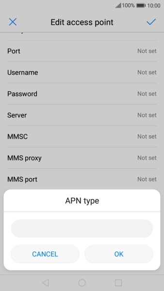 Key in default and press OK.