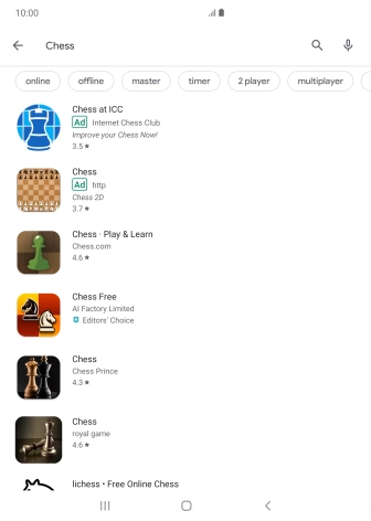 Press the required app. Press the required app.
