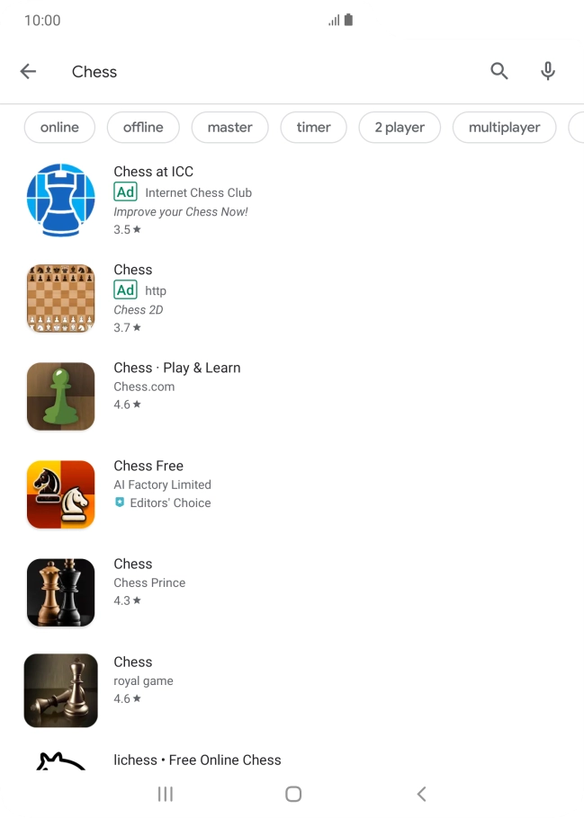 Press the required app. Press the required app.