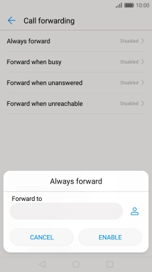Key in +61414121121 and press ENABLE.