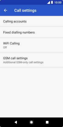 Press GSM call settings.