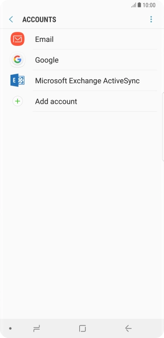If this screen is displayed, you email account has been recognised and set up automatically. Follow the instructions on the screen to key in more information and finish setting up your phone.