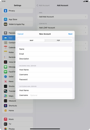 Press Username and key in the username for your email account. Please note that if you're using Vodafone's outgoing server, leave the username field empty. Press Username and key in the username for your email account. Please note that if you're using Vodafone's outgoing server, leave the username field empty.