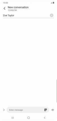 Press the text input field and write the text for your text message.
