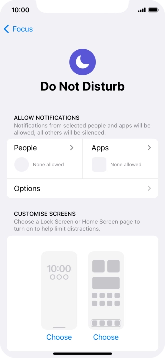 Press People and follow the instructions on the screen to select which contacts you would like to receive calls and notifications from when Do Not Disturb is turned on.