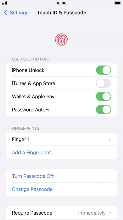 Press the indicators next to the required settings to turn the function on or off.
