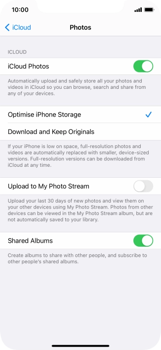 Press the indicator next to 