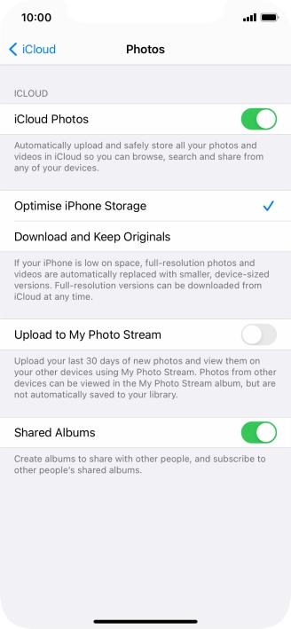 Press the indicator next to 