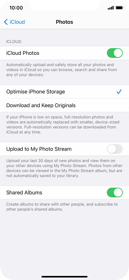 Press the indicator next to 