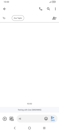 Press the send icon when you've finished your text message.