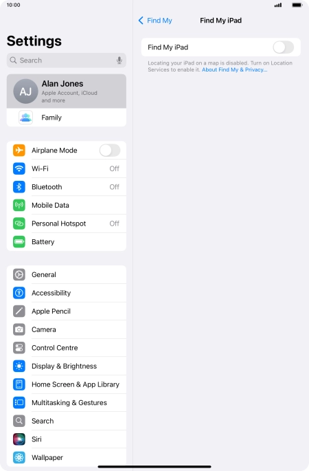Press the indicator next to 